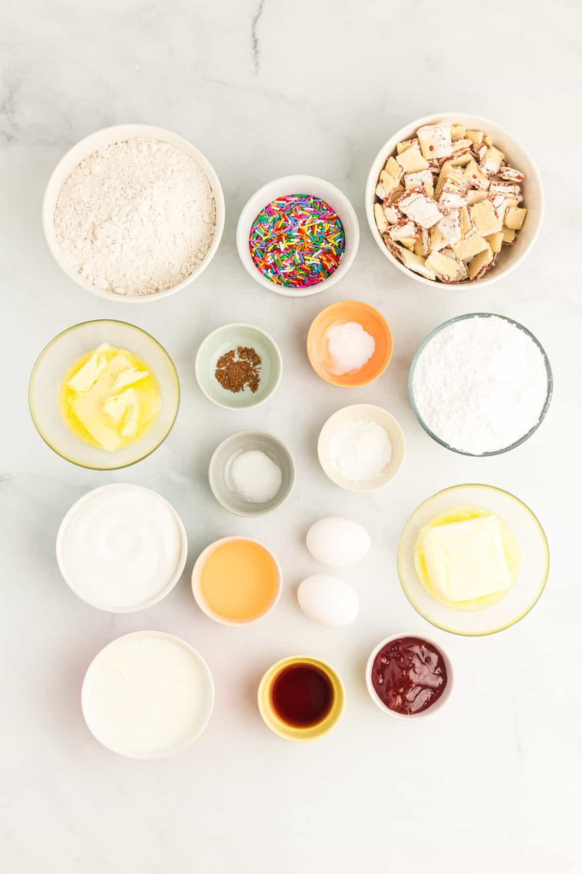 Ingredientes necessários para a receita.