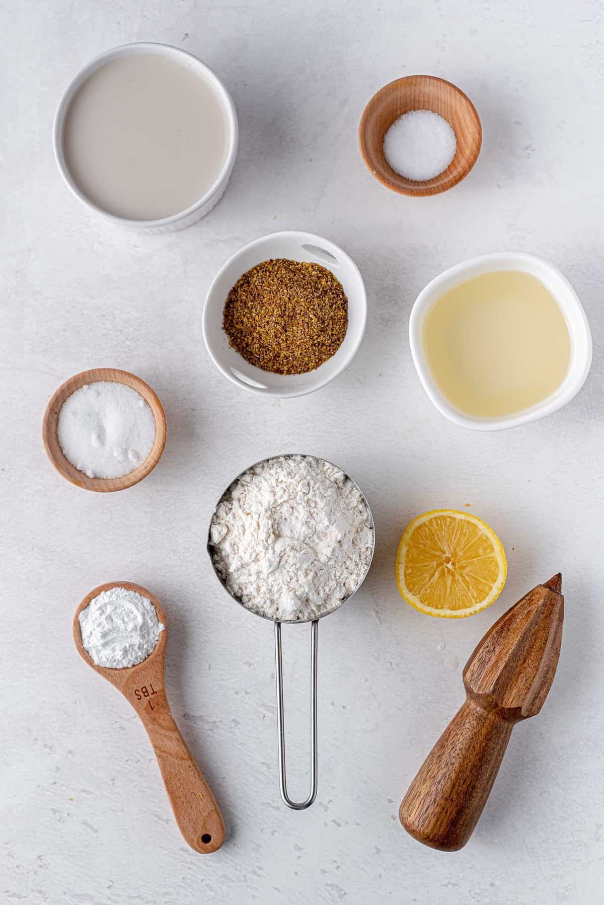 Visão aérea dos ingredientes necessários.