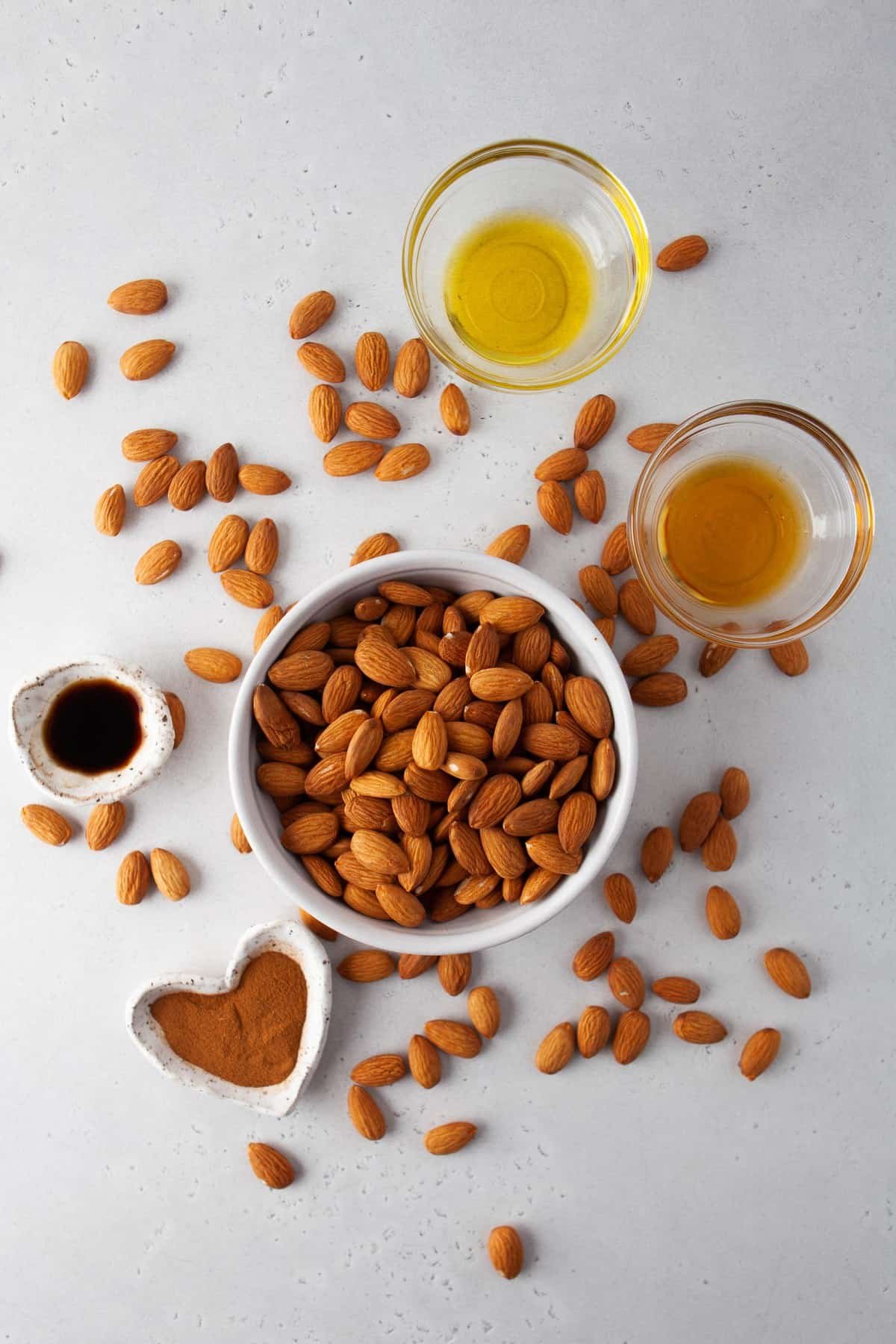 Visão aérea dos ingredientes necessários para a receita.