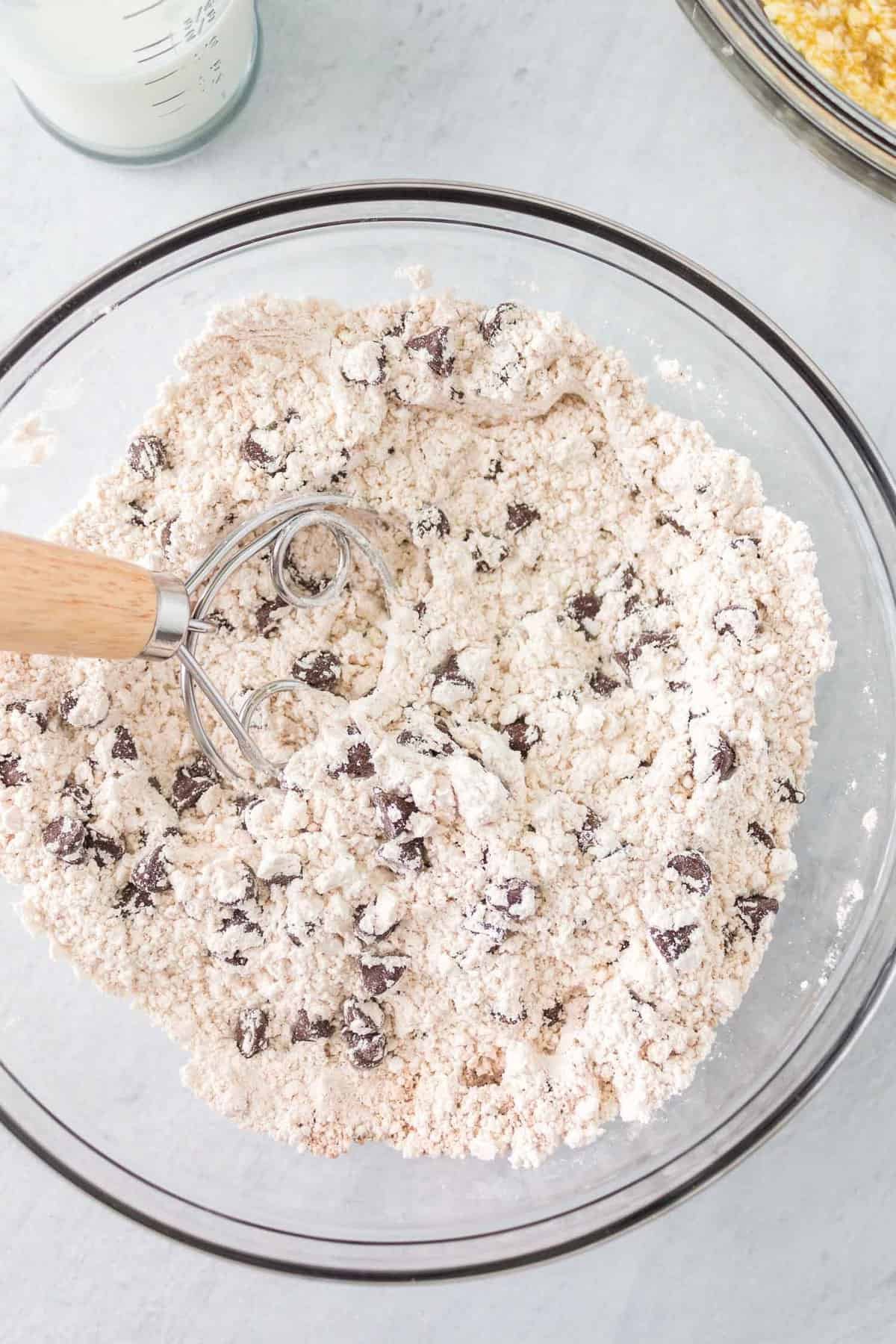 Ingredientes secos misturados.