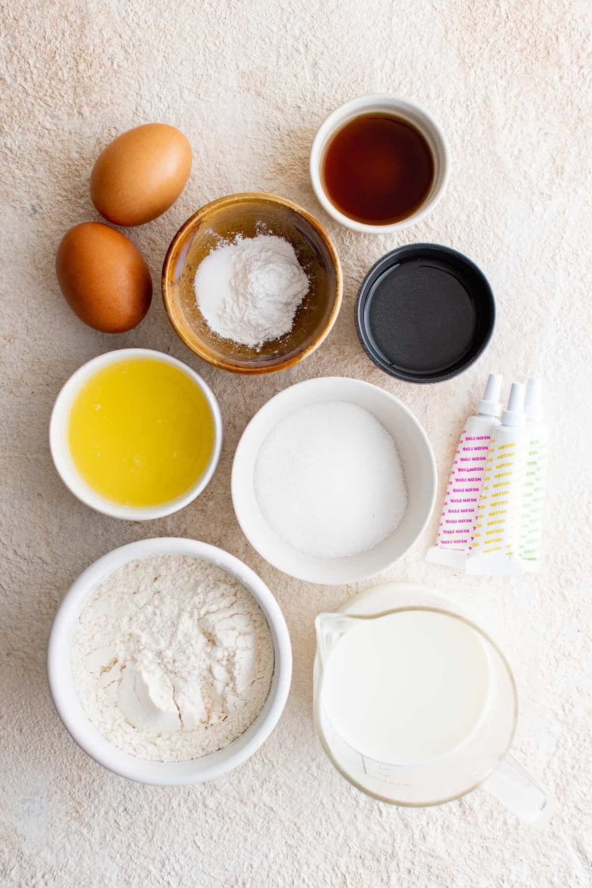 Ingredientes necessários para a receita.