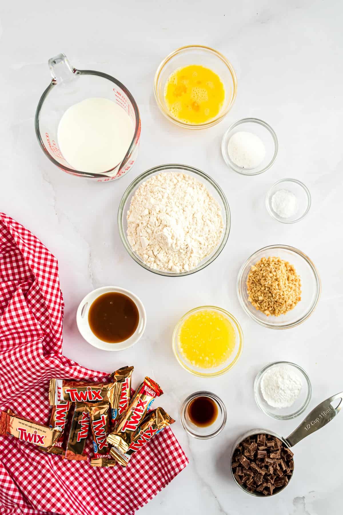 Ingredientes necessários para a receita.