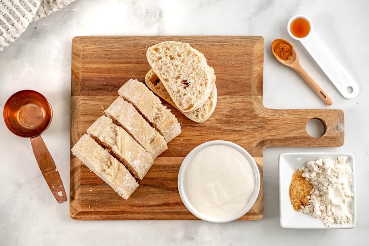 Ingredientes necessários para a receita.