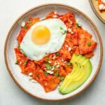 Chilaquiles Rojas With Fried Eggs