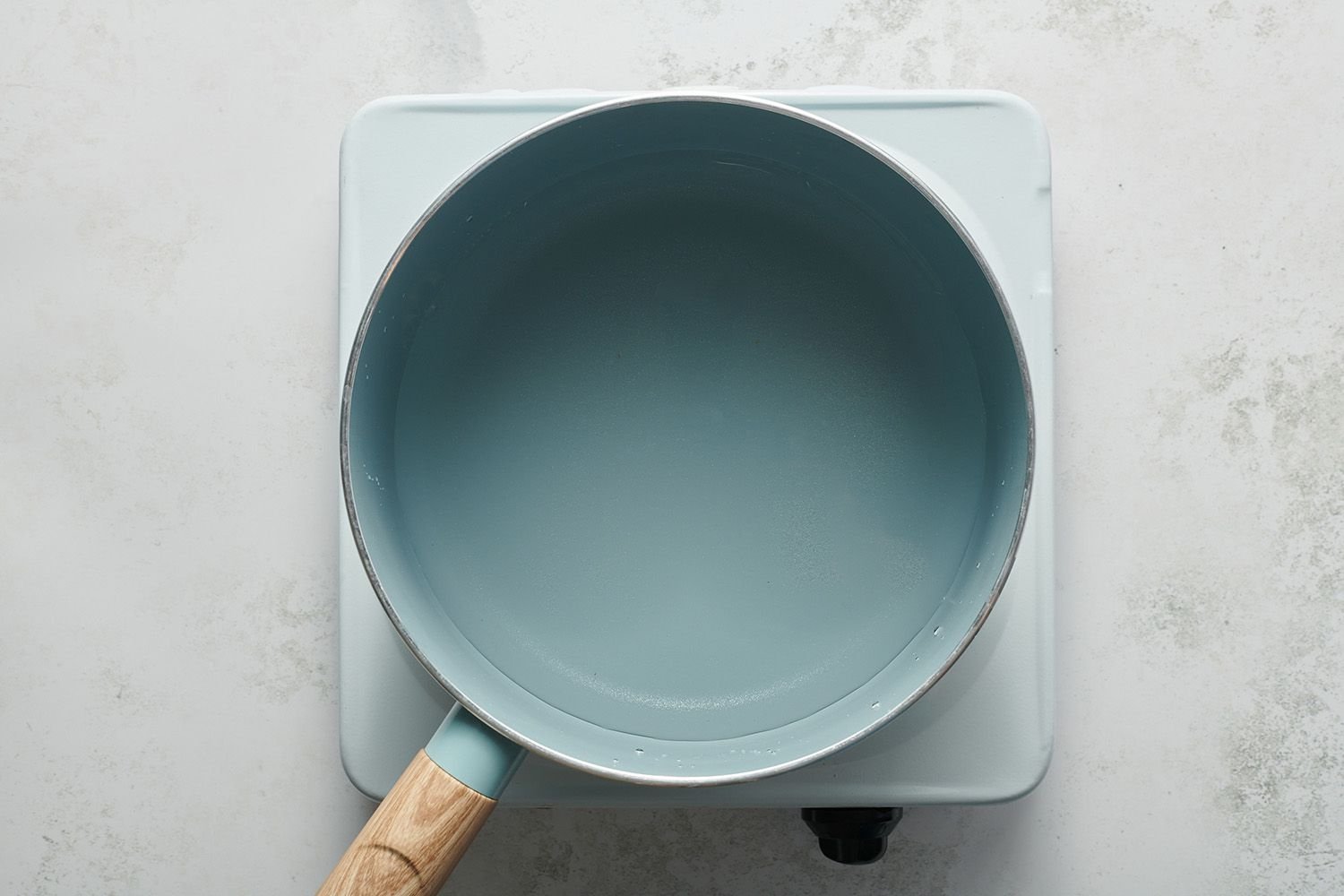 water in a saucepan