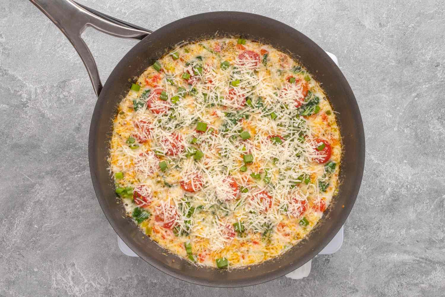 egg white frittata ready for the oven