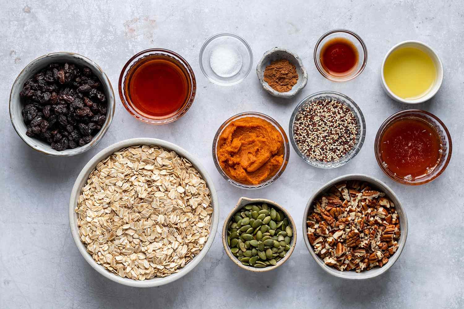 ingredients to make big cluster pumpkin granola