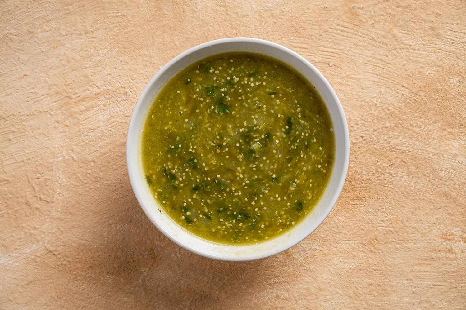 Salsa verde in a bowl