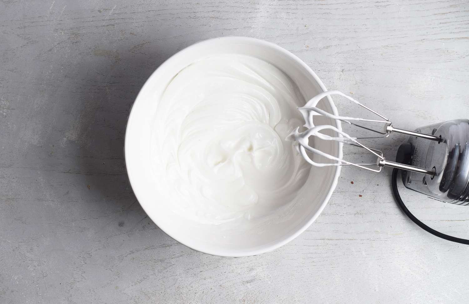 Egg whites beaten to stiff peaks