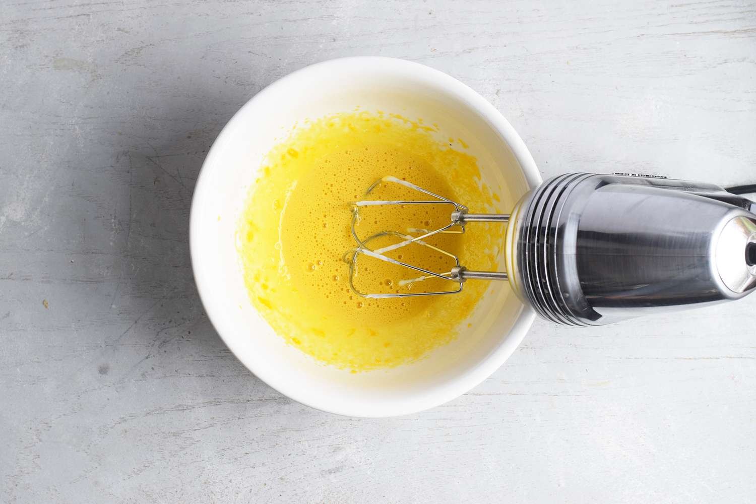 Egg yolks and mixer