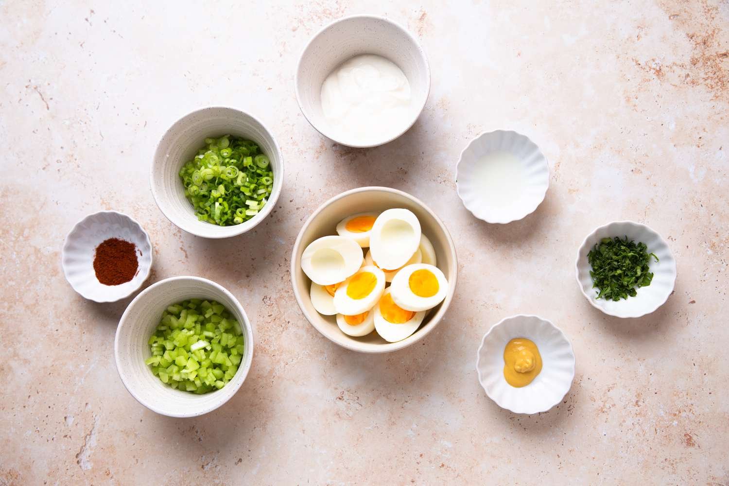 Ingredients for Creamy Egg Salad (Without Mayo)