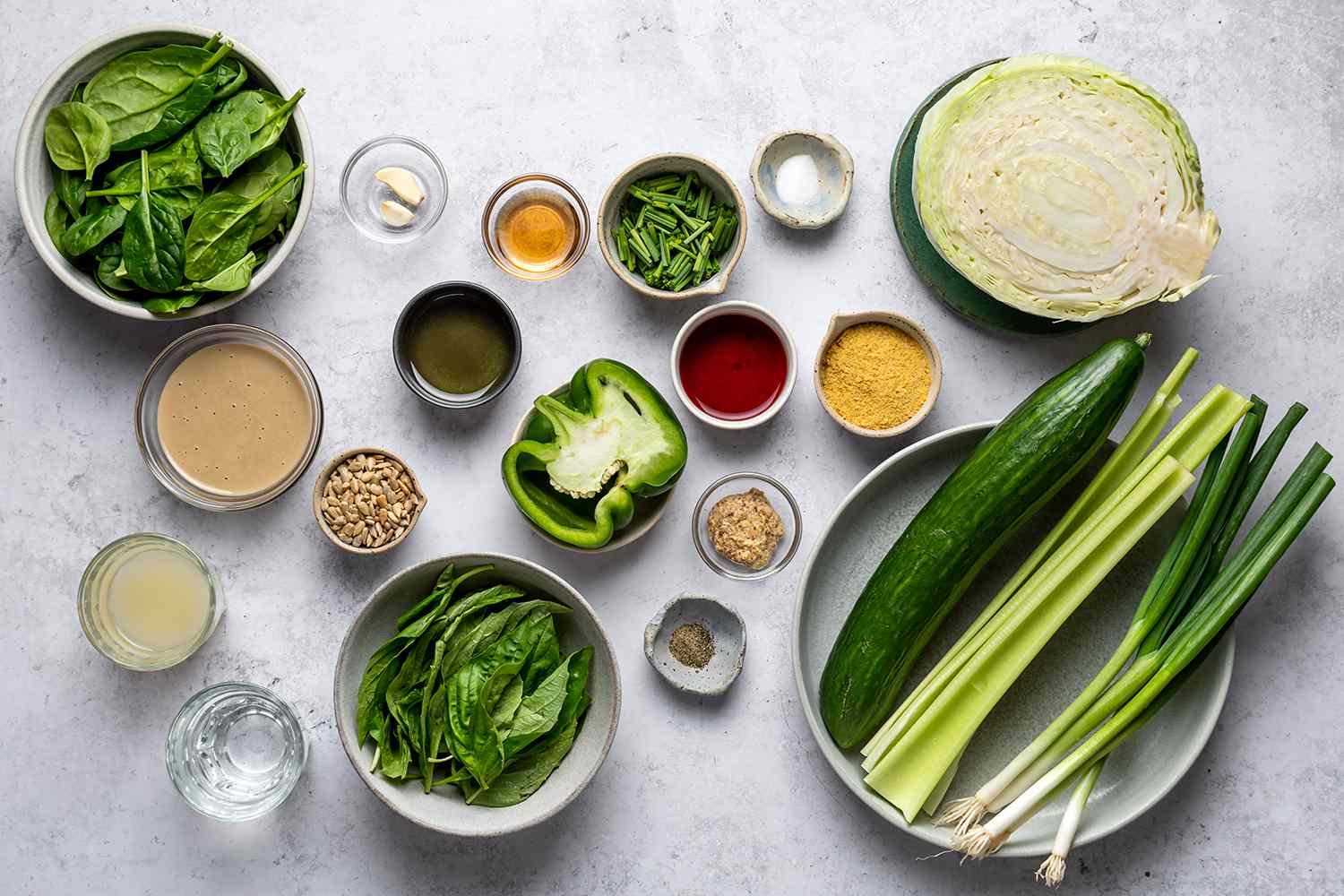 Ingredients to make green goddess dressing