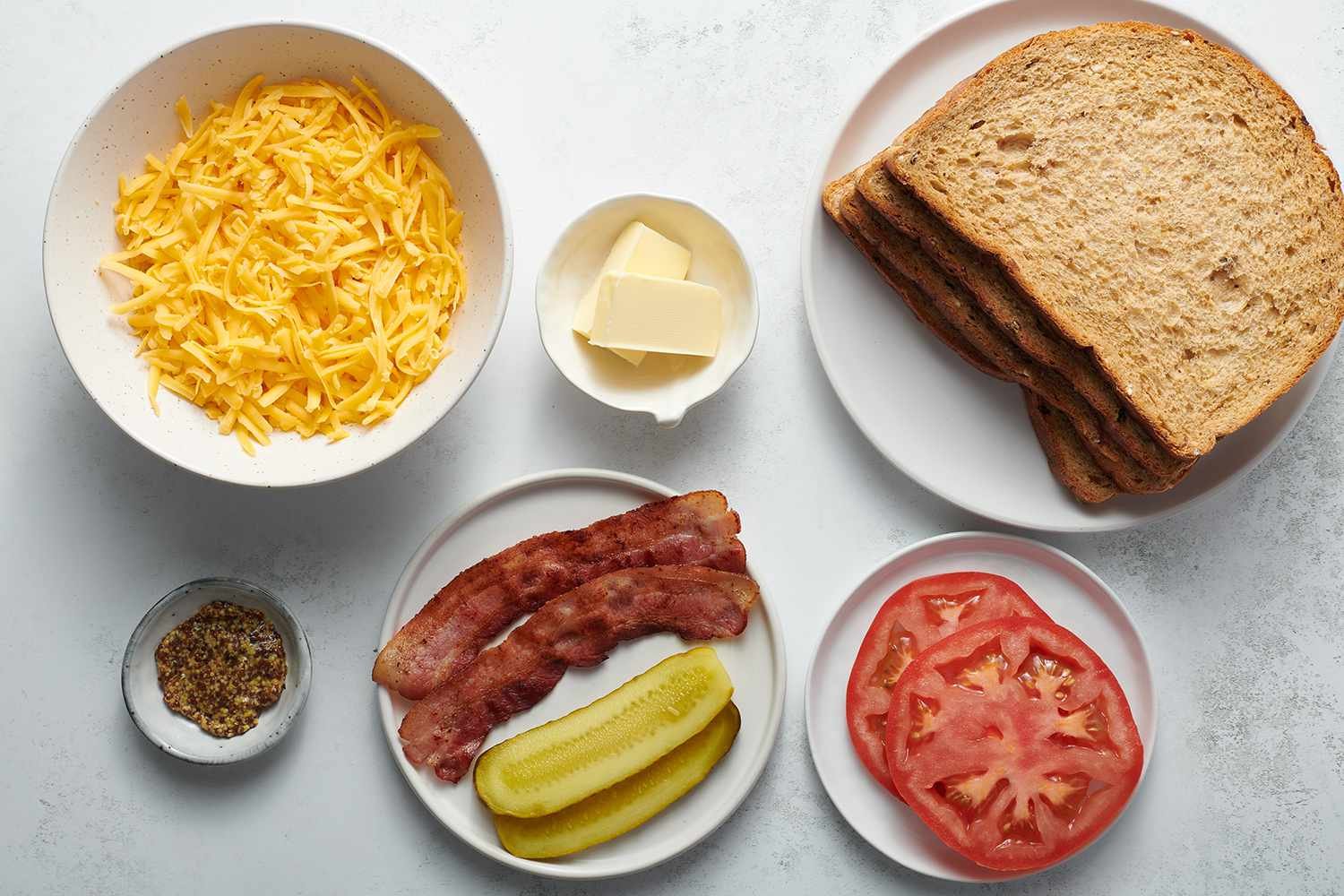 Ingredients for the ultimate grilled cheese sandwich