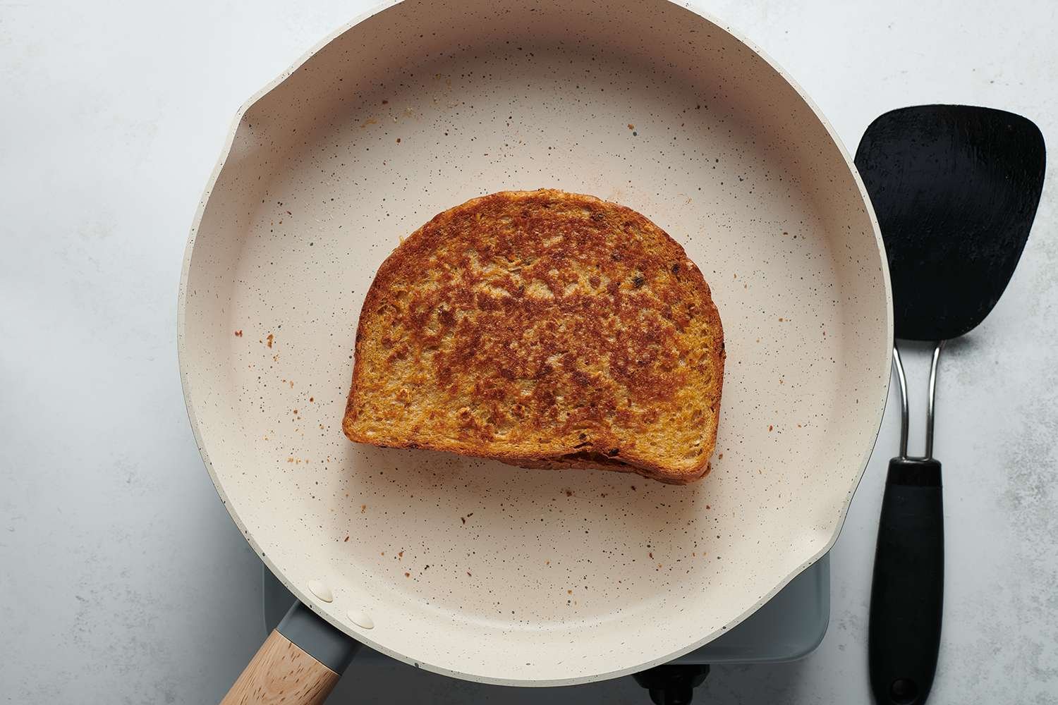 Cooking grilled cheese sandwich