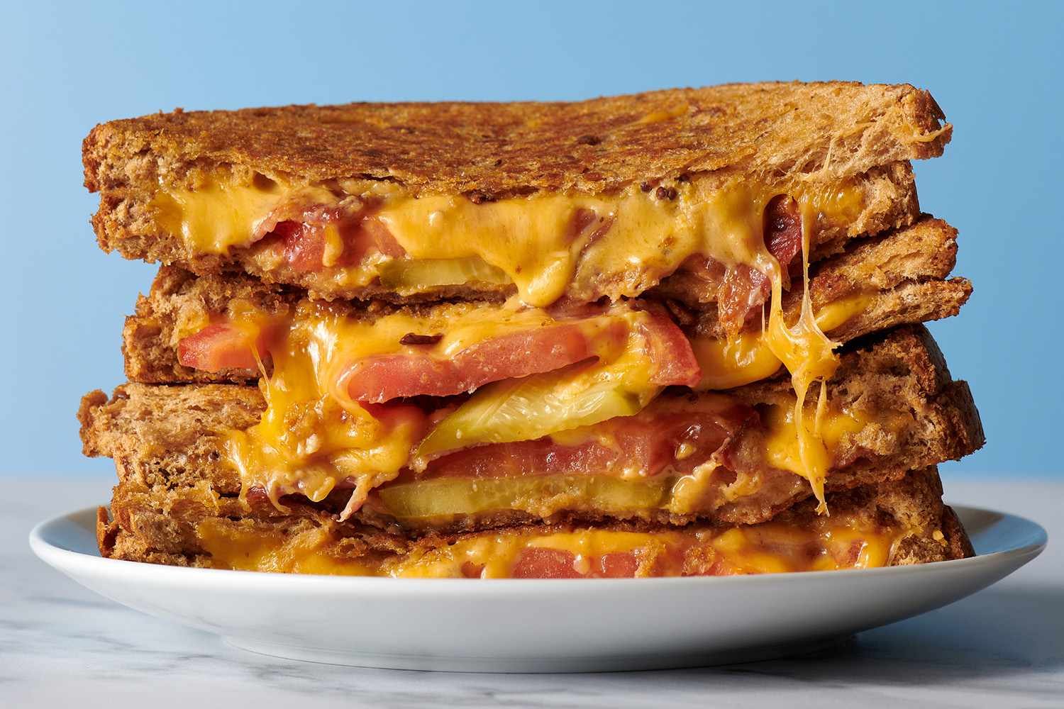 Finished grilled cheese sandwich