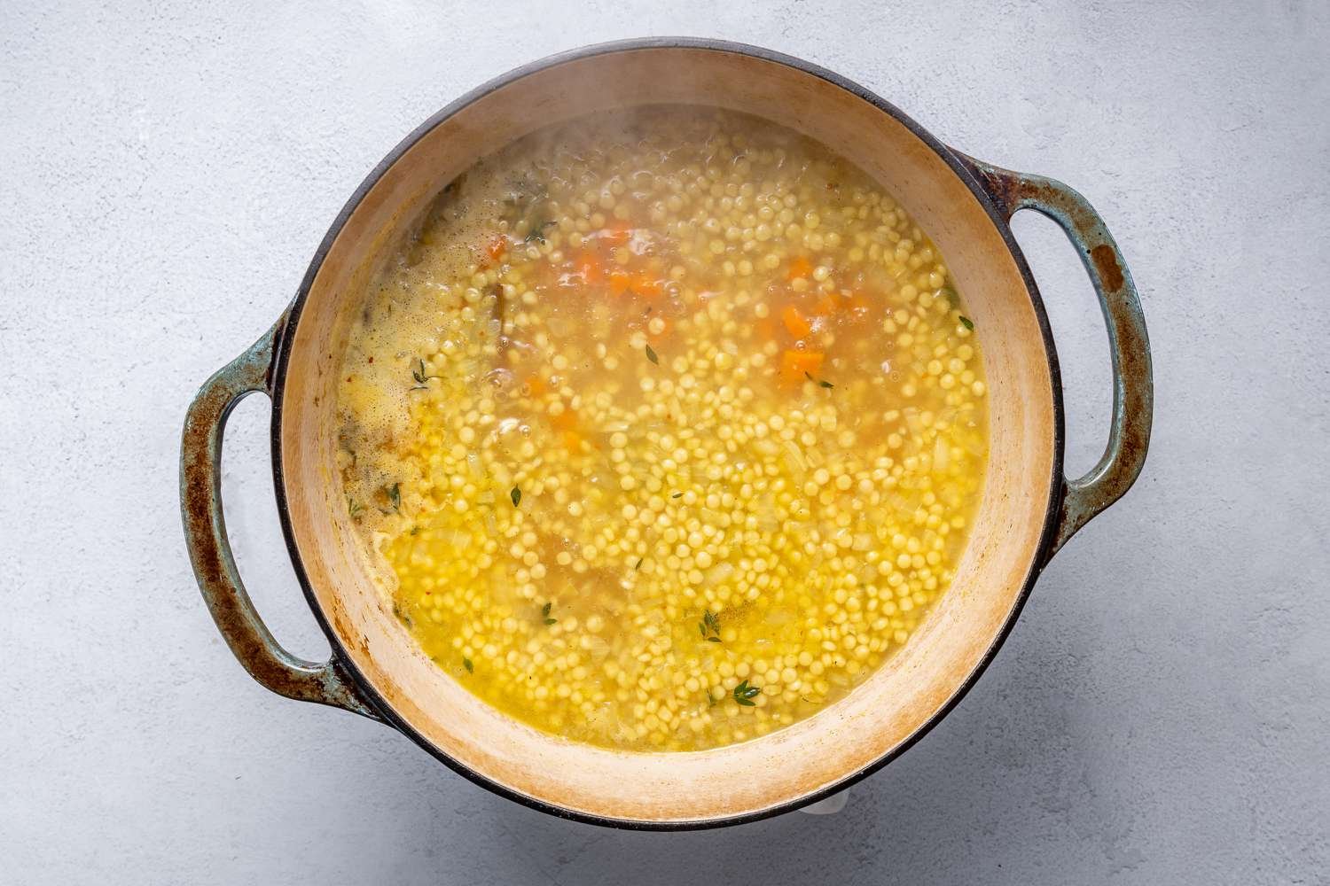 Soup simmering in pot